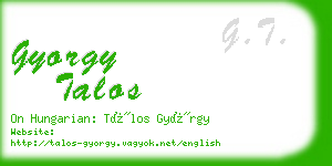 gyorgy talos business card